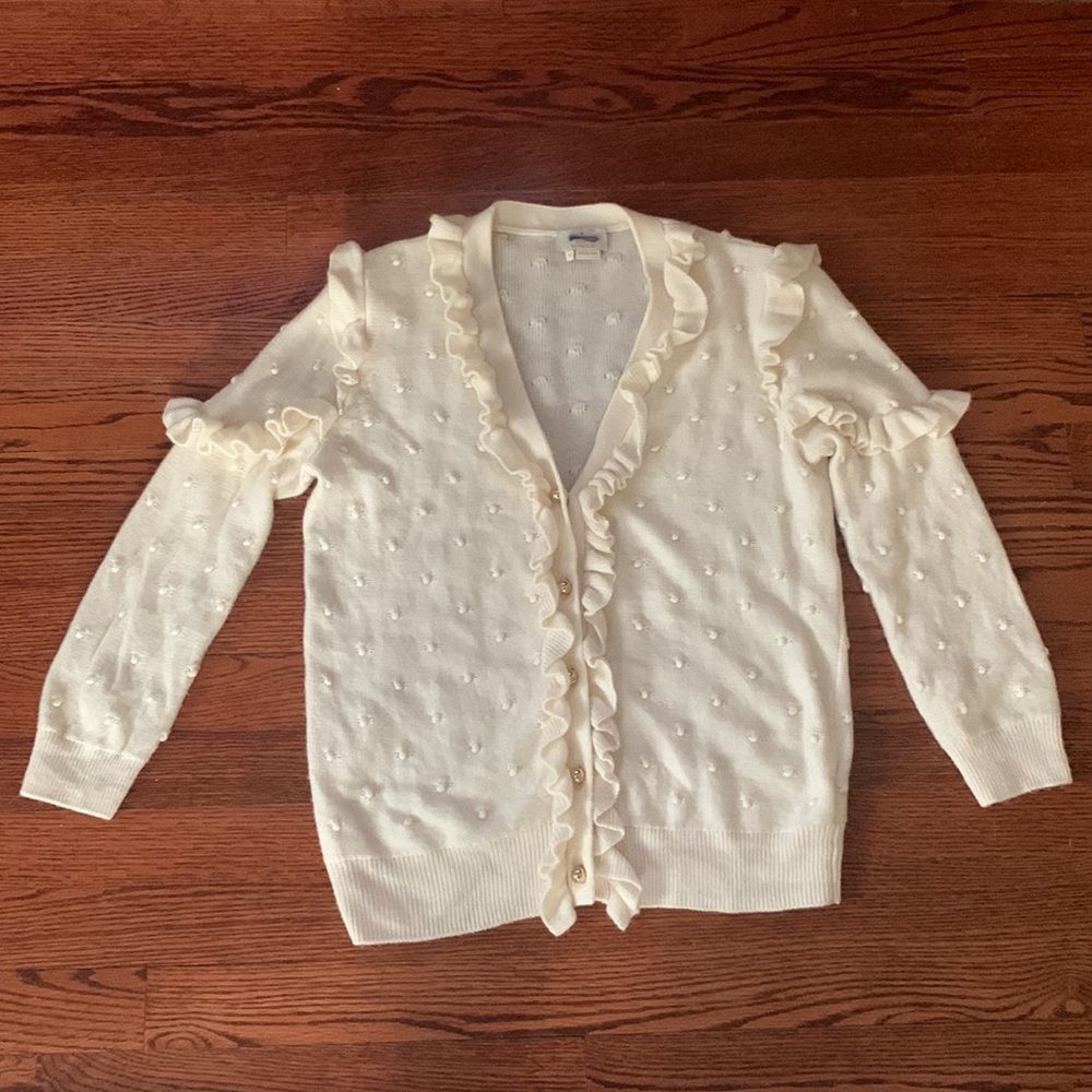 Kate Spade ♠️ Ruffle Pom Cardigan - Picture 13 of 15